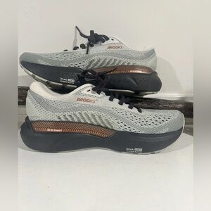 Brooks Running Shoes in Light Gray, Black & Copper Accents